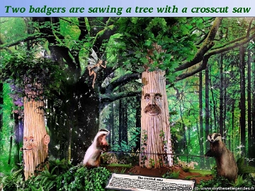 Exhibition The Enchanted Forest (44) Badgers crosscut saw